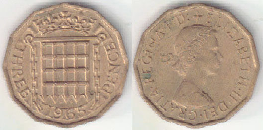 1965 Great Britain Threepence A008041